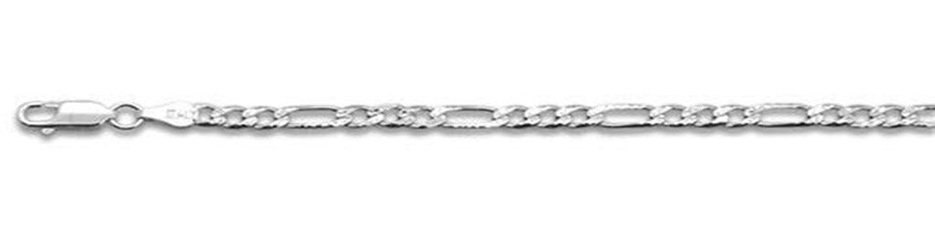 ''080-3MM Pave Figaro Chain .925  Solid STERLING SILVER Available in 7''''- 30'''' inches''