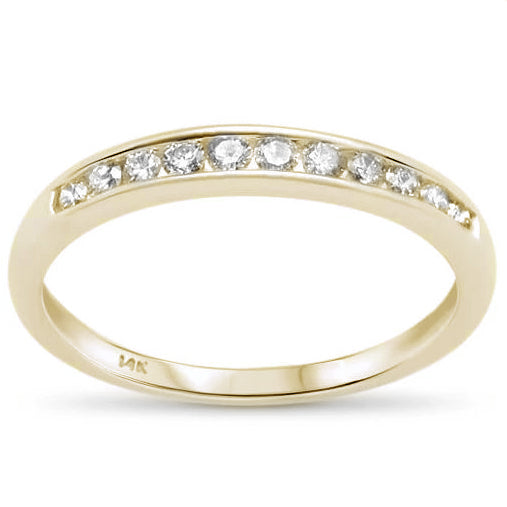 .27ct 14k Yellow GOLD Round Diamond Channel Set Wedding Band Ring
