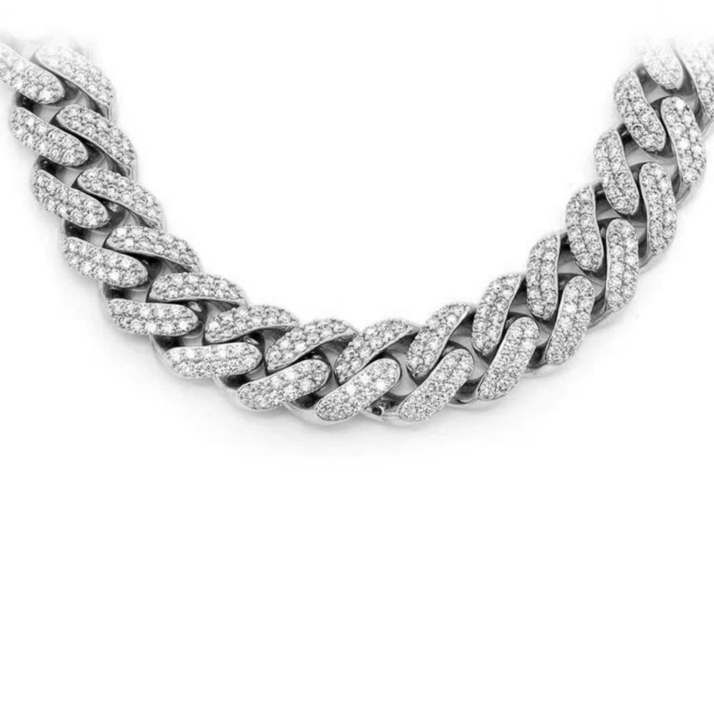 ''SPECIAL!9MM 9.83ct G SI 14K White Gold Diamond Cuban link 22'''' Inches NECKLACE''