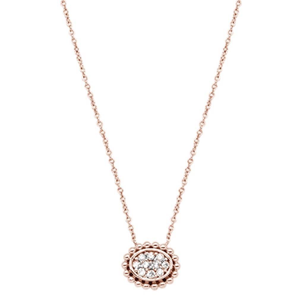 ''.13cts 14kt Rose GOLD Round Diamond Pendant Necklace 18'''' Long''