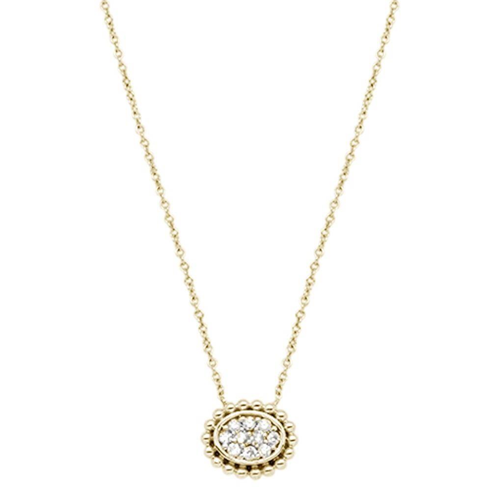 ''.13cts 14kt Yellow Gold Round DIAMOND Pendant Necklace 18'''' Long''