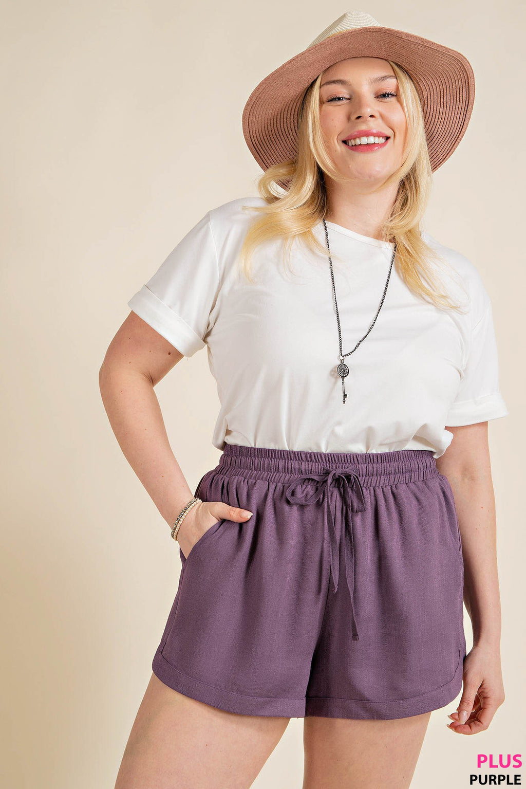 Front Tuck Shorts (Hot Pink - Plus Size) – In Pursuit Mobile Boutique