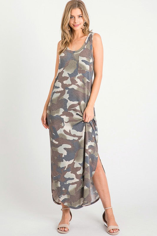 maxi camo dress