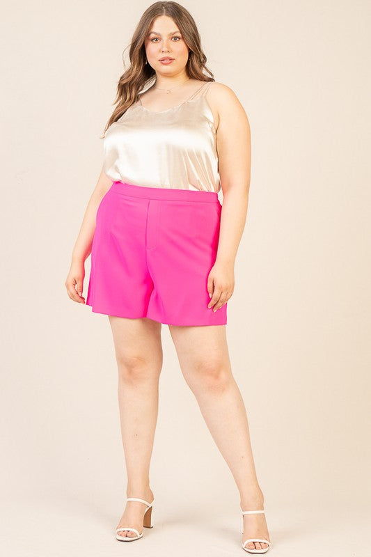 Front Tuck Shorts (Hot Pink - Plus Size) – In Pursuit Mobile