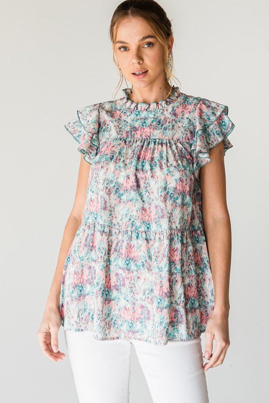 Floral Print Peplum Babydoll Top – In Pursuit Mobile Boutique