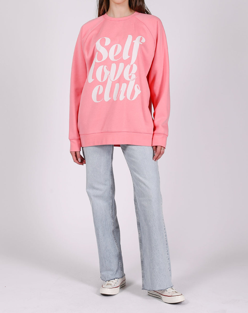 Brunette The Label x Benefit Cosmetics || The "SELF LOVE CLUB" Big Sister Crew Neck Sweatshirt