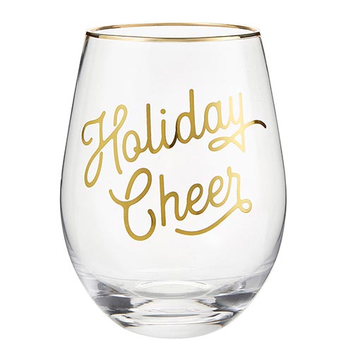 Stemless Wine Glass - Jolly, Happy, Merry – Relish Decor