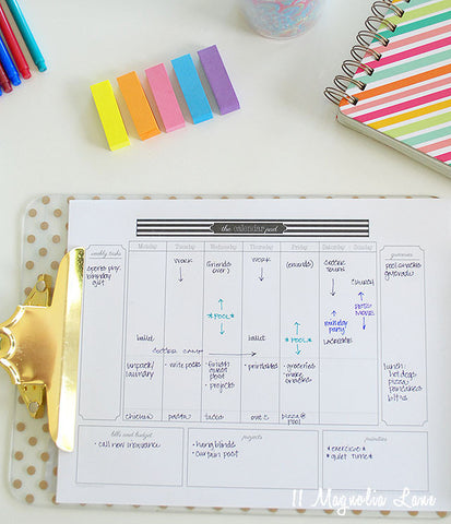 Printable Calendar Pad Page -8.5x11 Black & White - 11 ...