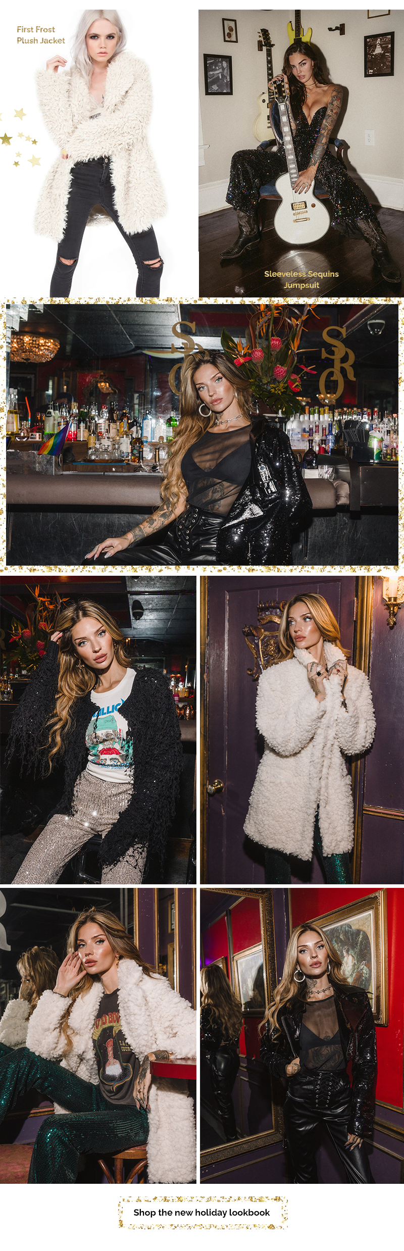 Pretty Attitude holiday lookbook | glitter bell bottoms 