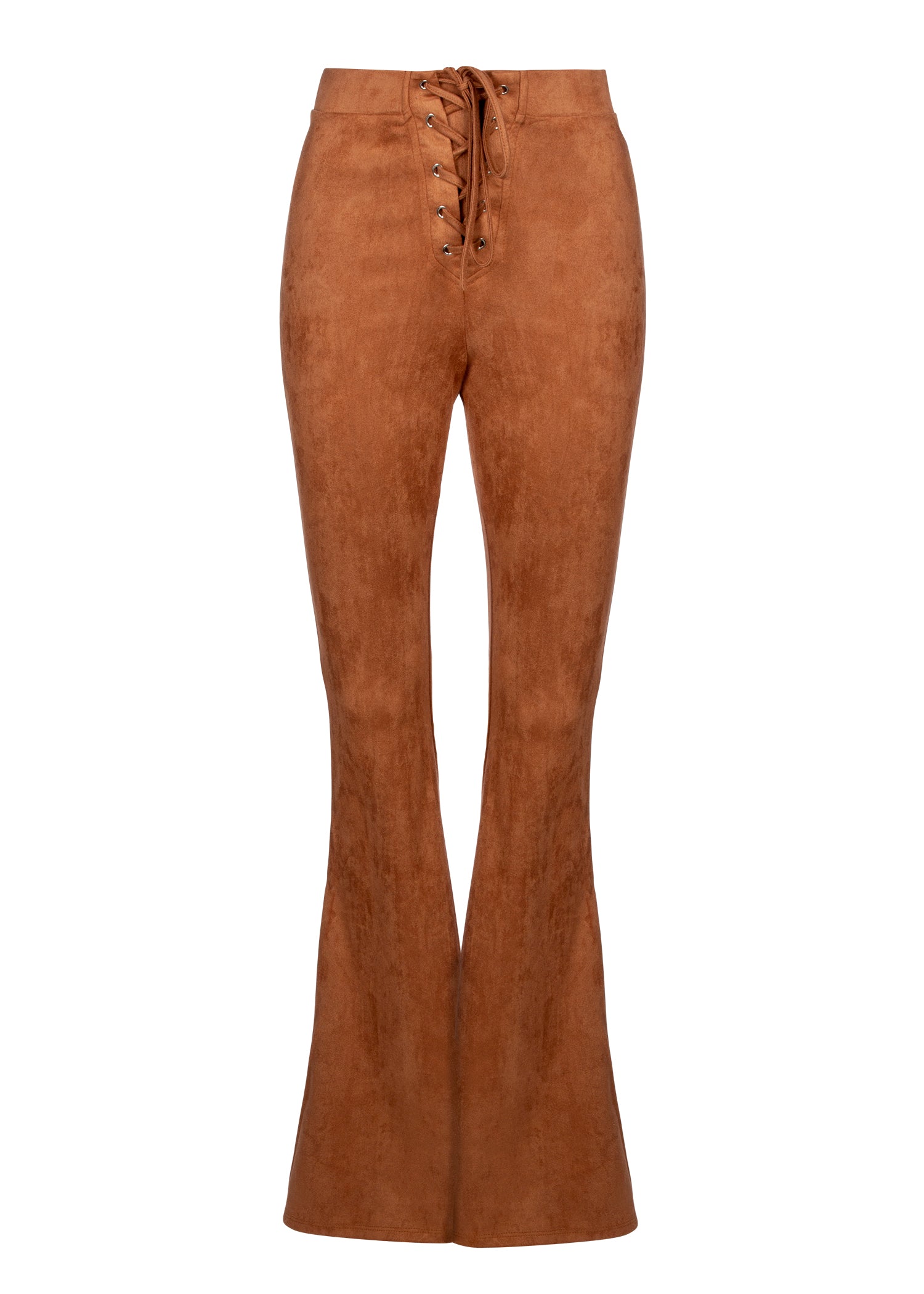 Brown Faux Suede Bell Bottoms, Suede Flare Pants, Festival Flares