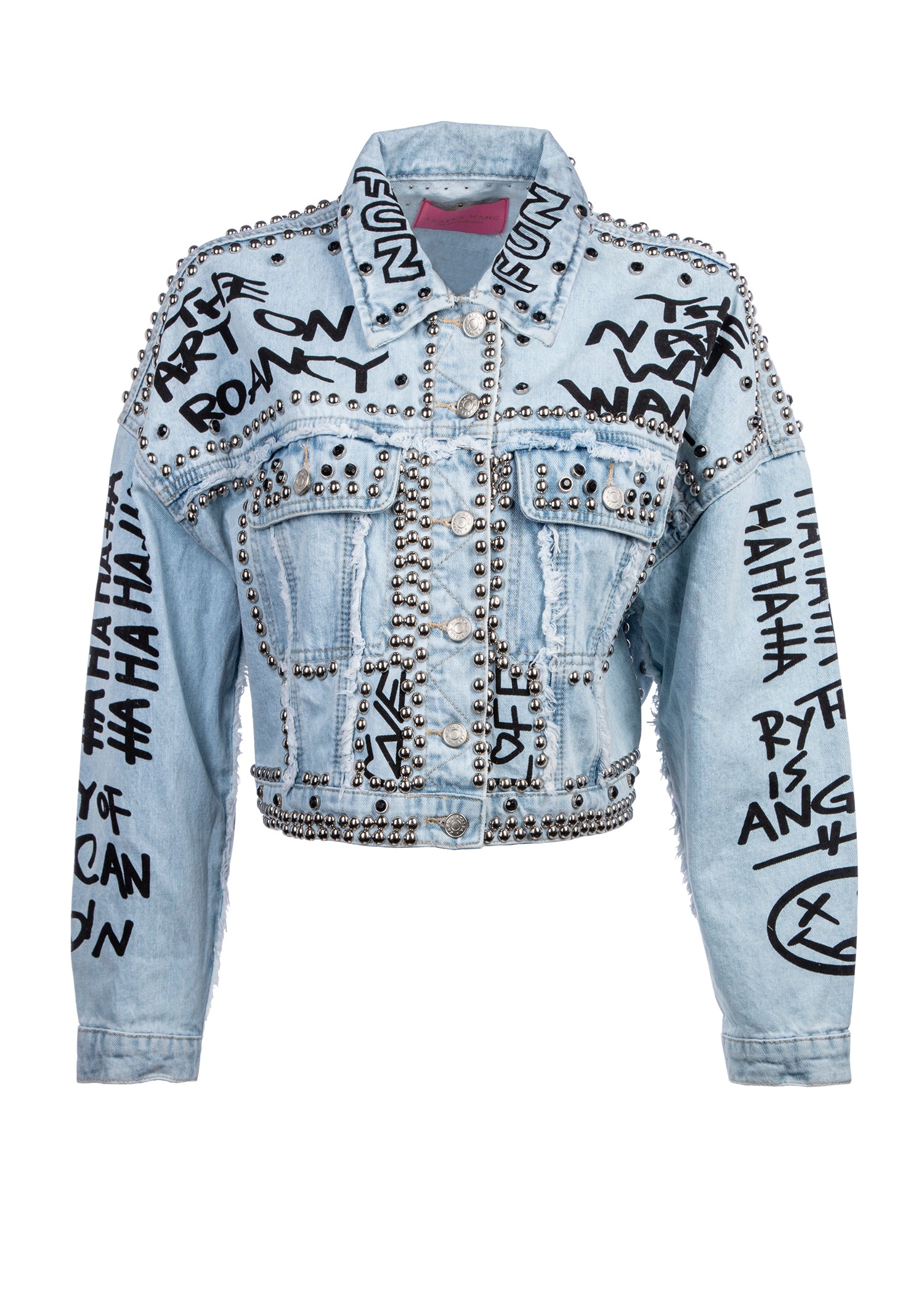 Shop Studded Denim Jacket | Graffiti Jacket | Graffiti Denim Jacket ...