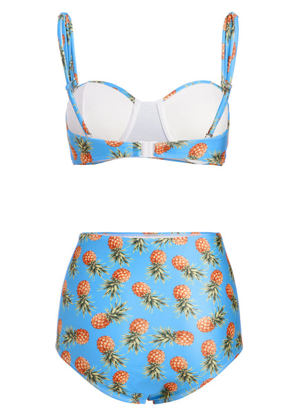 Tropical Flair Pineapple High Waist Bikini Set | Pretty Attitude