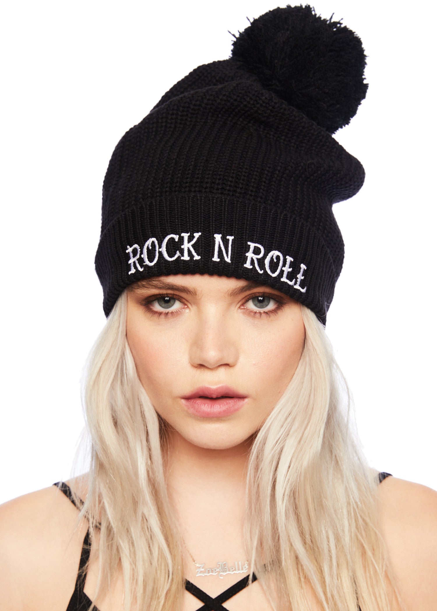 Rock 'n' Roll Knit Beanie with Pom Pom | Pretty Attitude | Pretty Attitude
