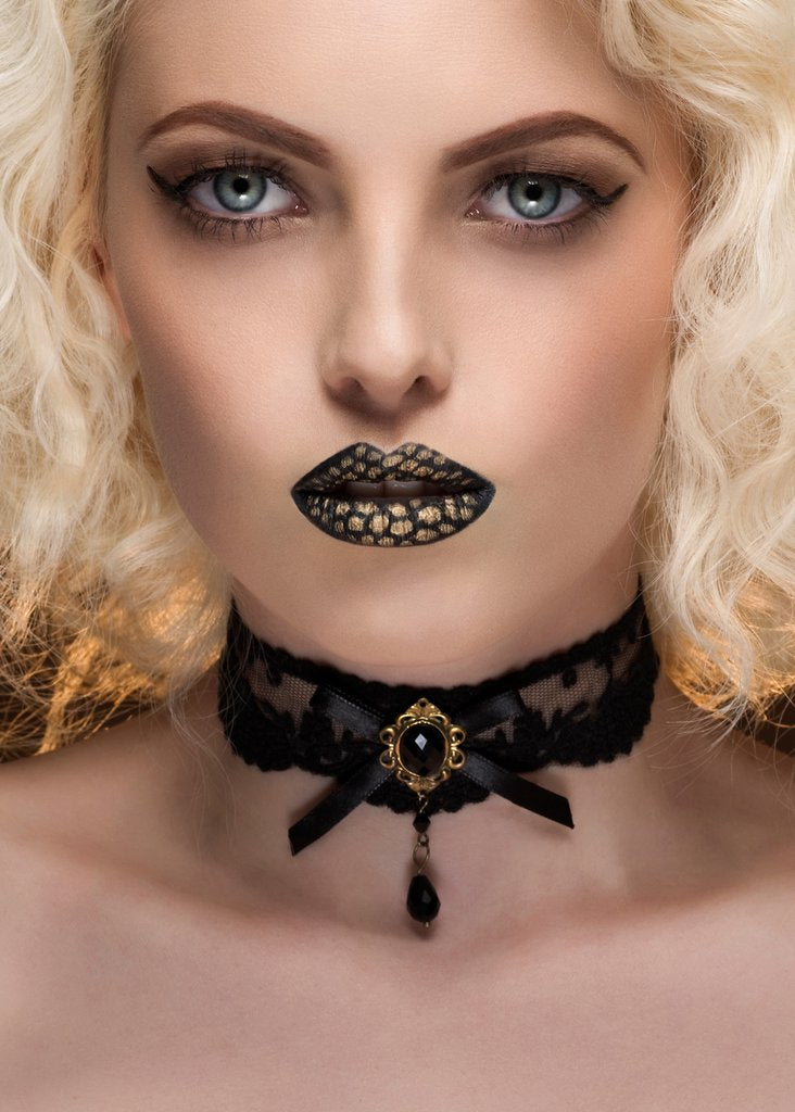 Black Lace Choker Necklace | Halloween Jewelry | Pretty Attitude