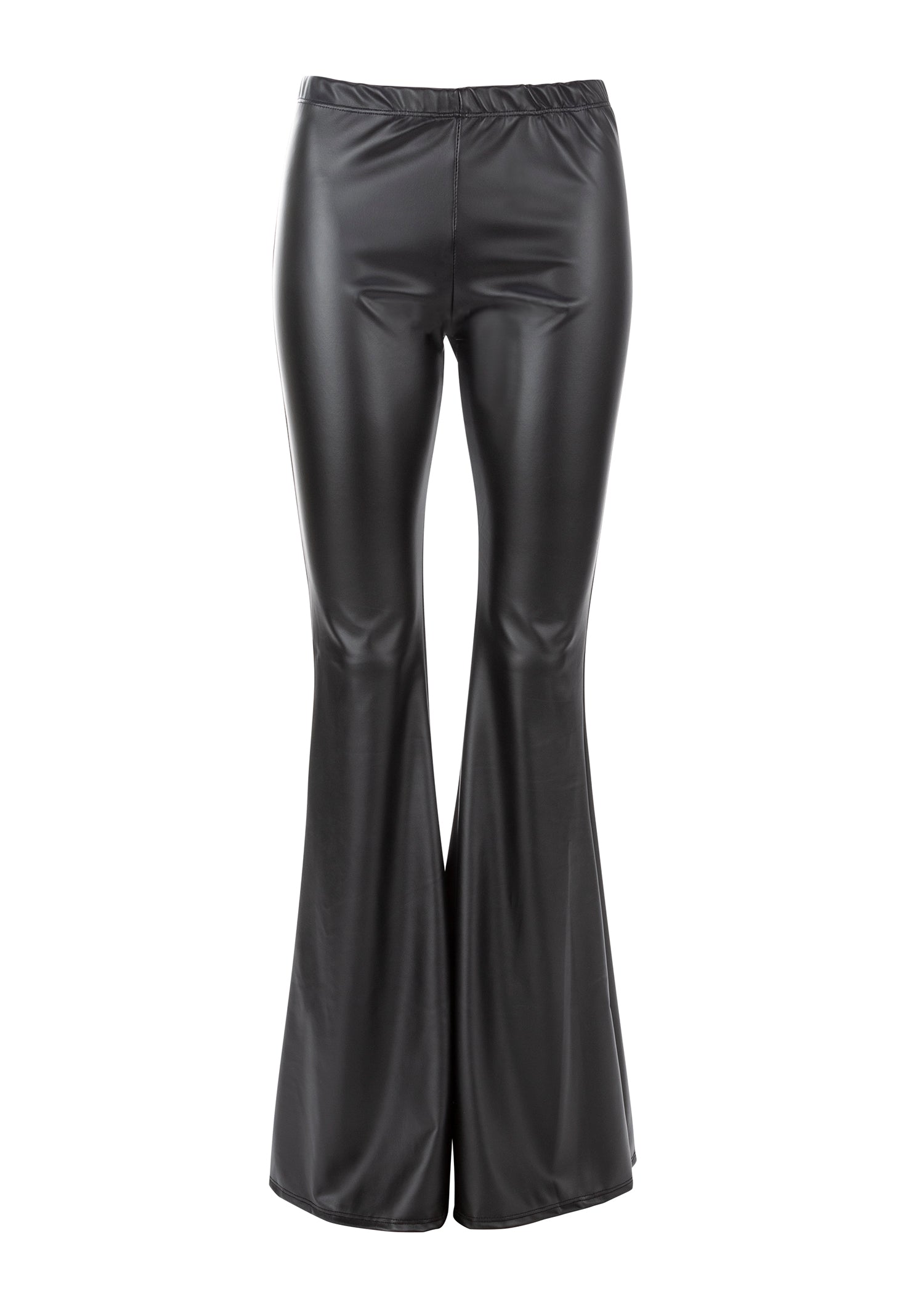 Black Faux Leather Bell Bottoms | Faux Leather Flare Pants | Pretty ...