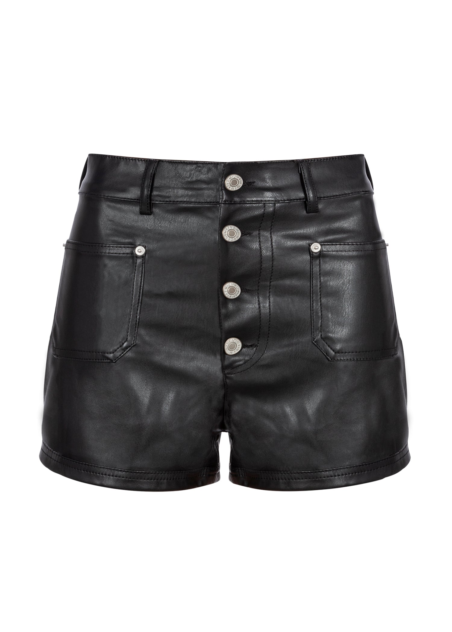 Black Faux Leather High Waist Short | Leather Short | Leather Hot Pant ...