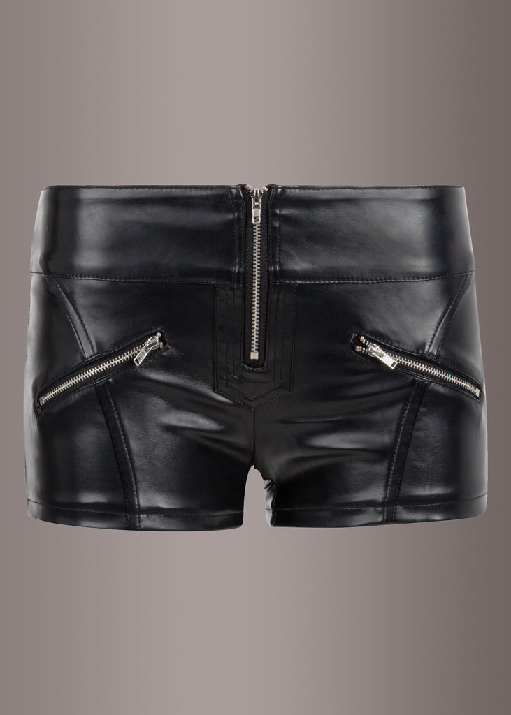 faux leather hot pants