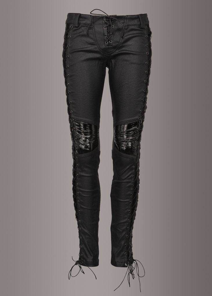 black leather skinny jeans