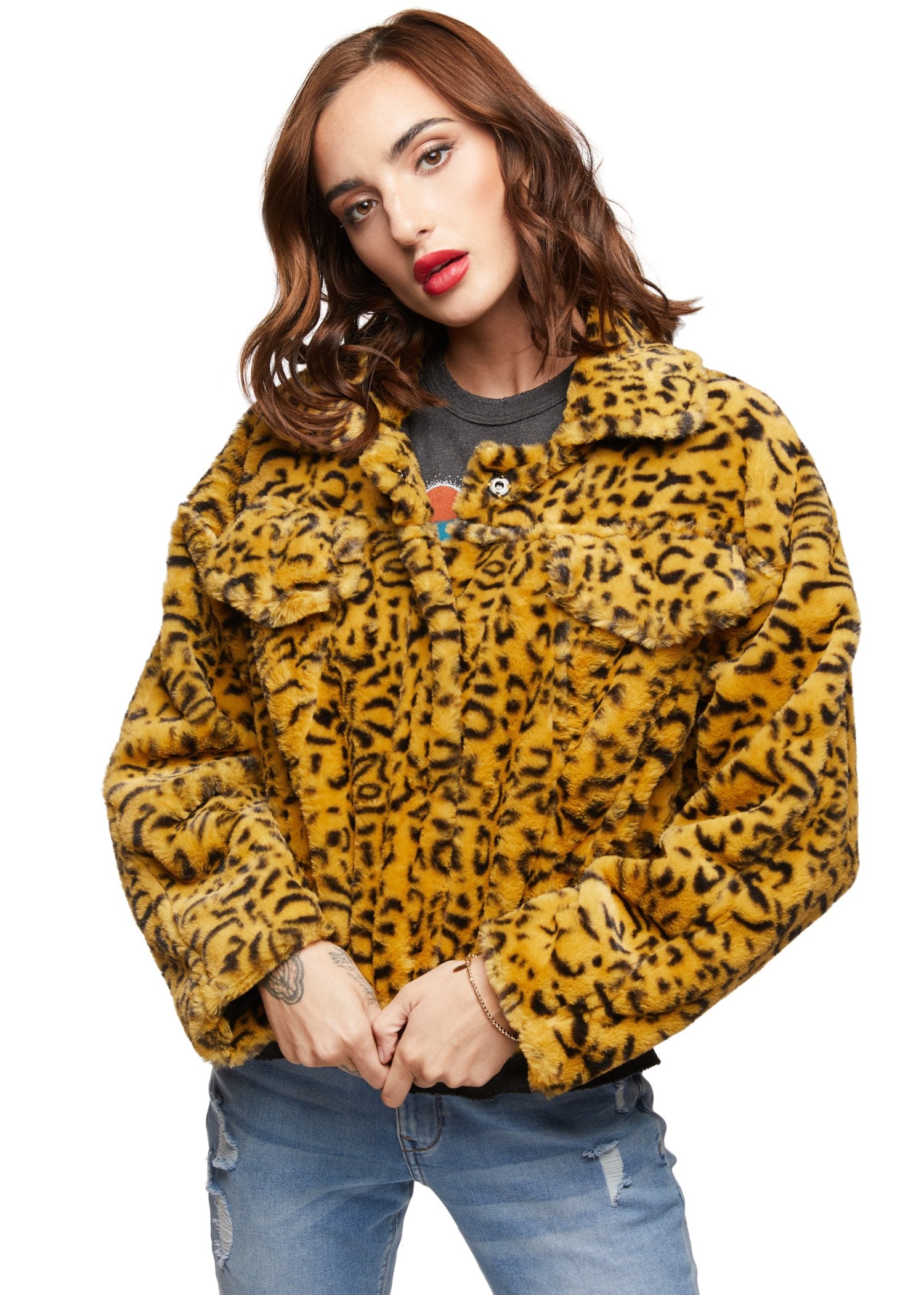 Shop Leopard Print Faux Fur Coat | Pretty Attitude | Punk Clothing ...