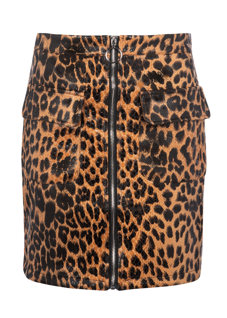 Leopard Print Mini Skirt | Animal Print Zipper Skirt | Leopard Skirt ...