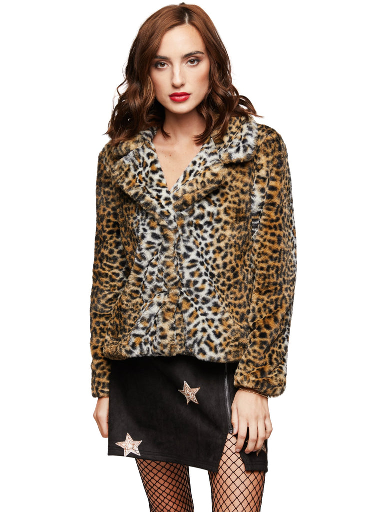 Shop Leopard Faux Fur Jacket | Pretty Attitude | Animal Print Coat ...