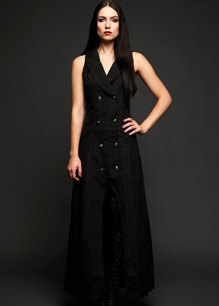 Shop Black Long Sleeveless Gothic Coat | Goth Jacket | Pretty Attitude ...