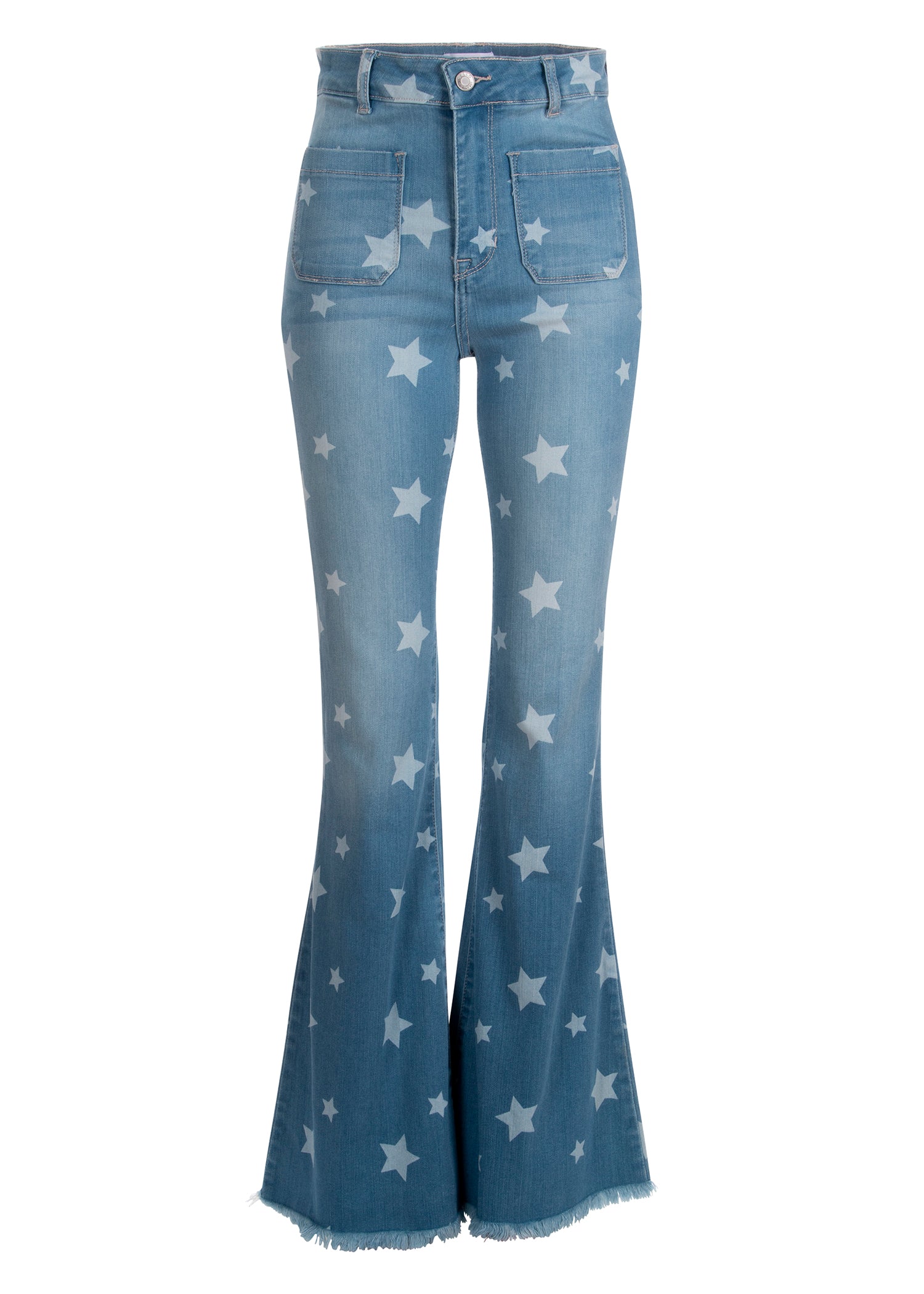 Shop Star Print Flare Jean | Denim Bell Bottom Pants | Pretty Attitude ...