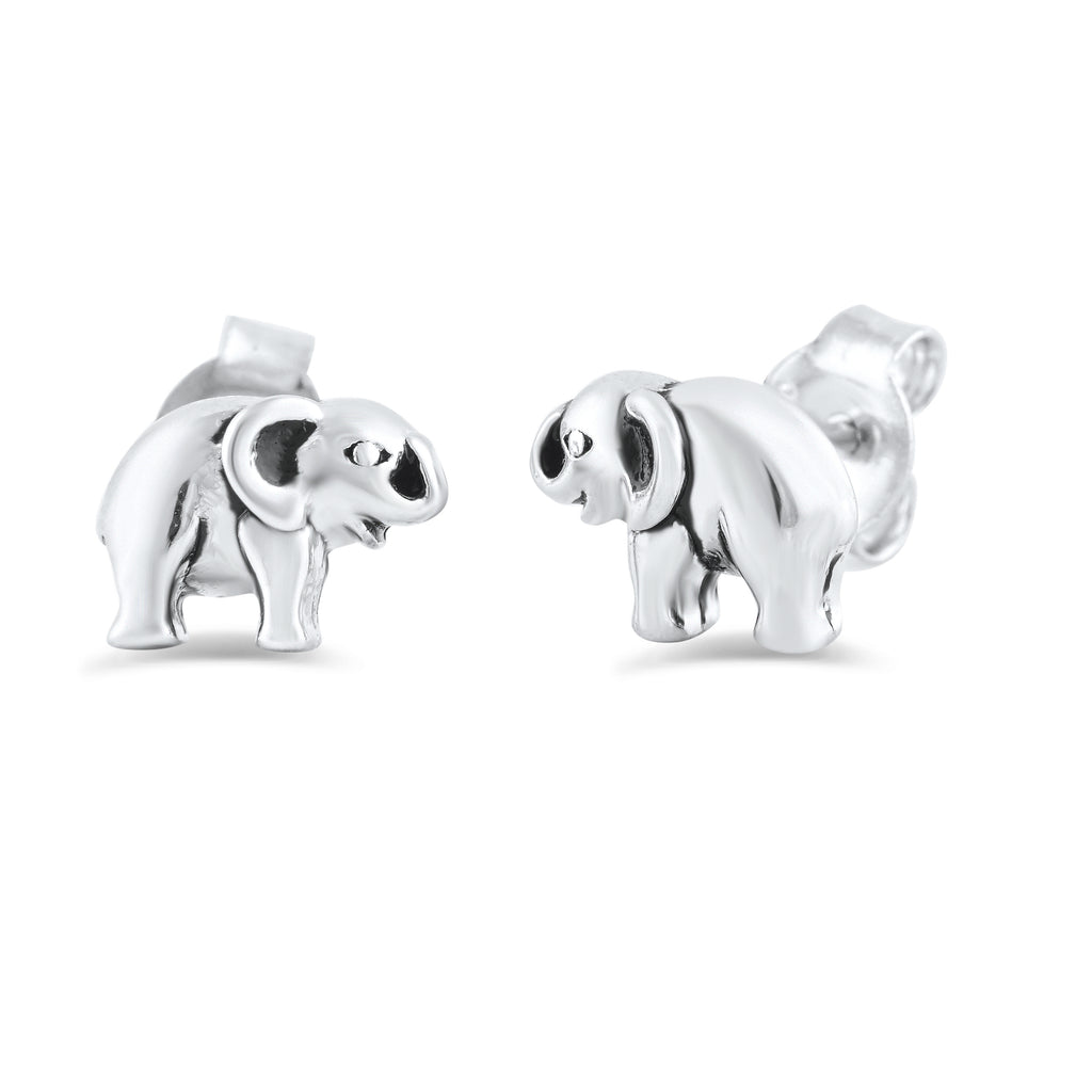 Elephant Stud Earrings Sterling Silver - 6mm – SilverCloseOut