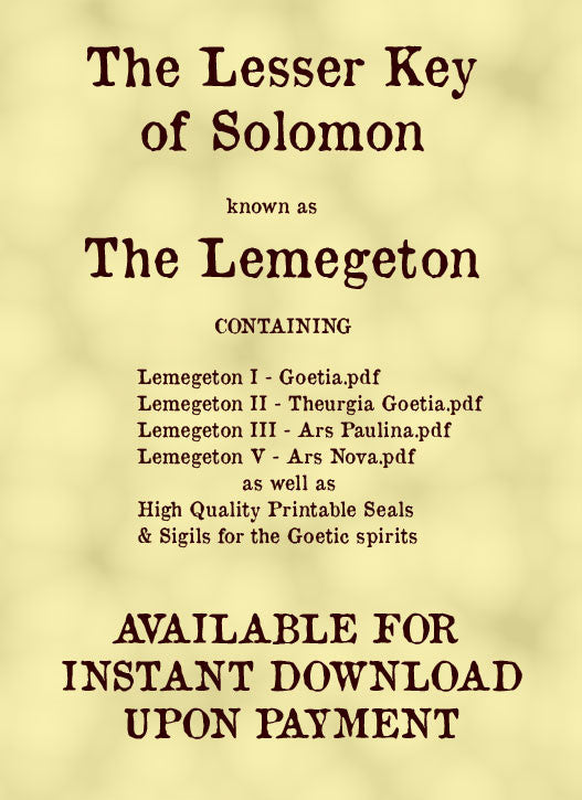 The Lesser Key Of Solomon Lemegeton All 5 Volumes - 