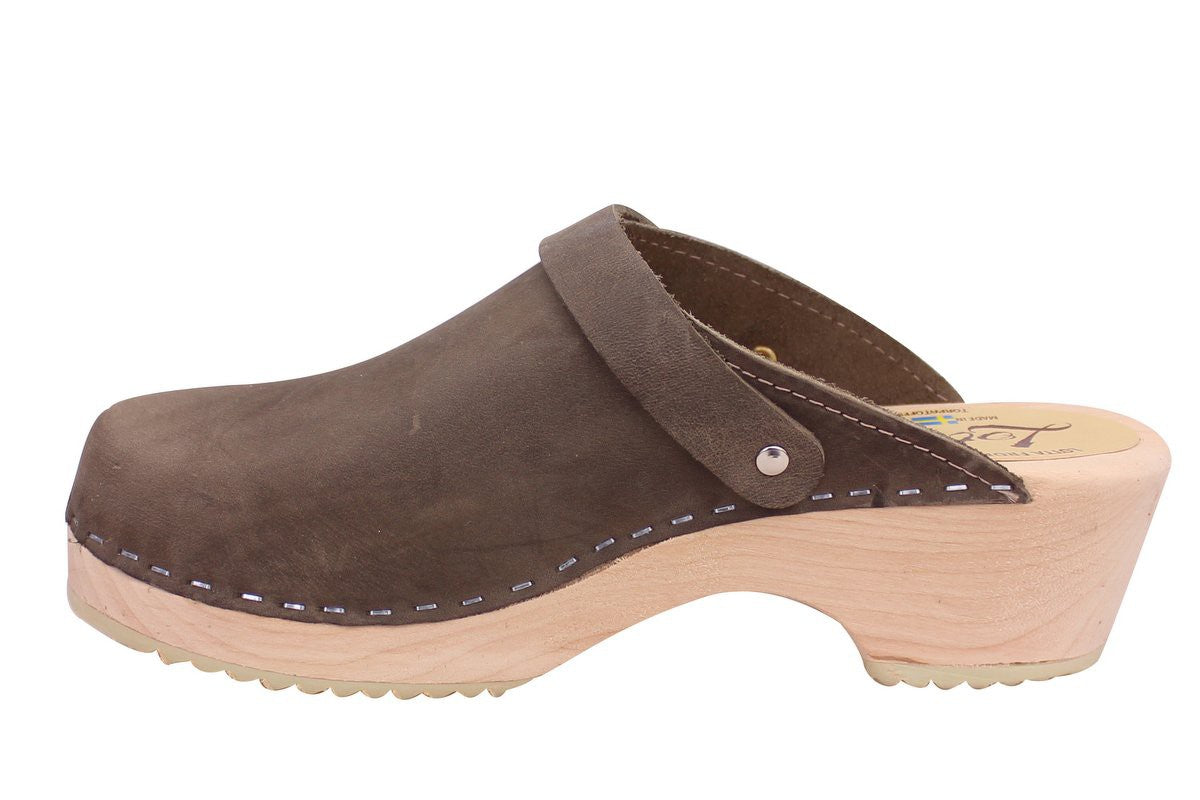 taupe clogs