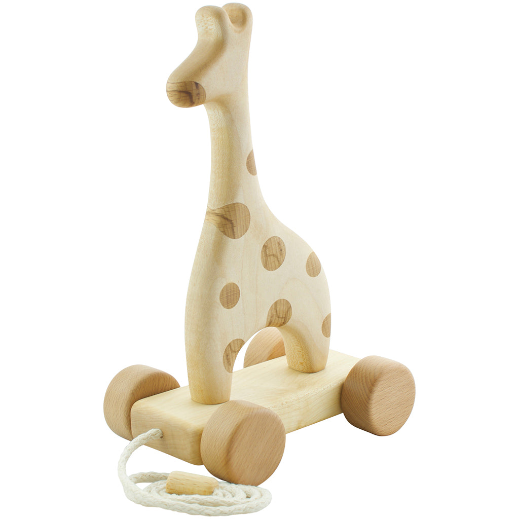 wooden giraffe pull toy