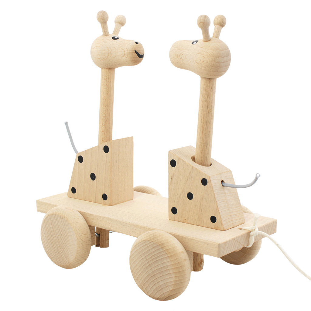 wooden giraffe pull toy