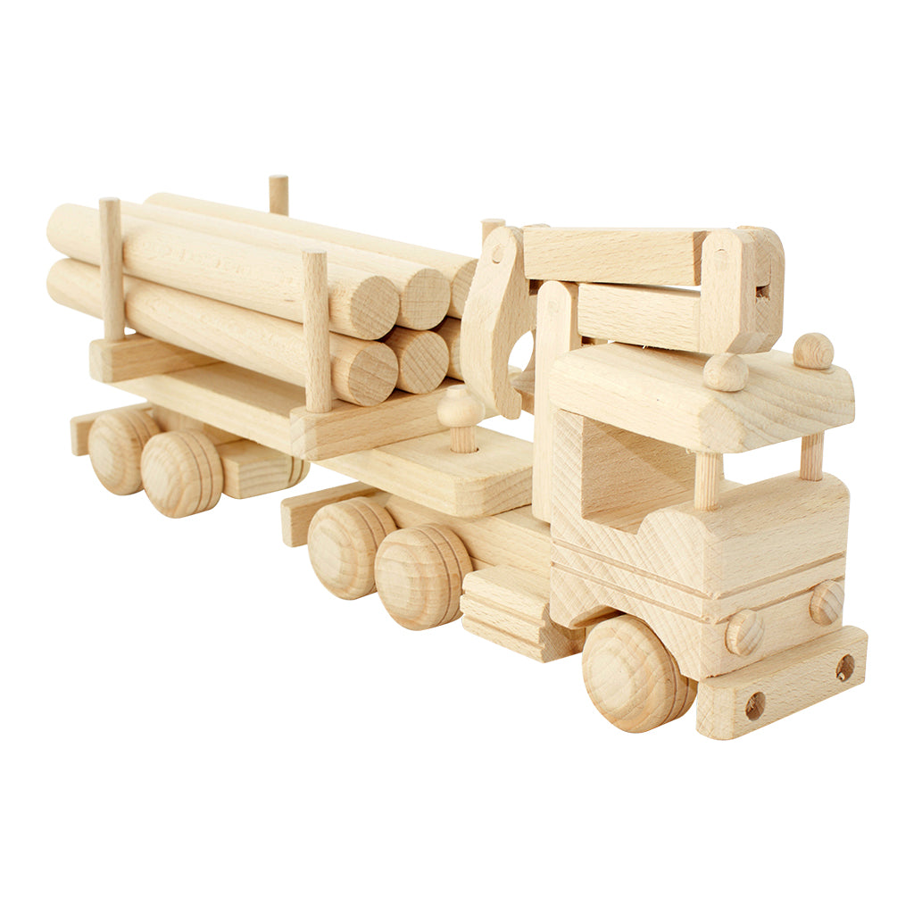wooden log truck toy