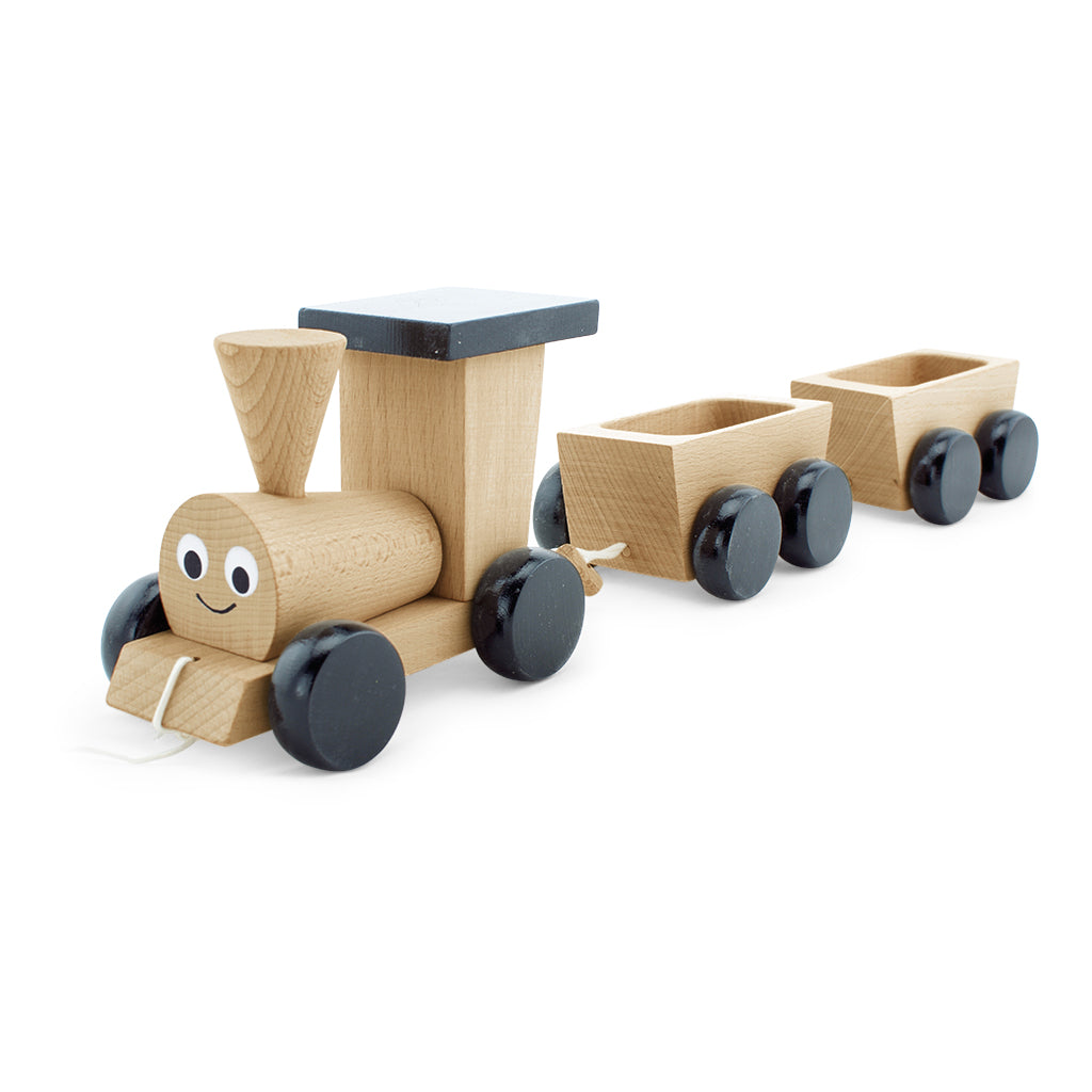 wooden train pull toy
