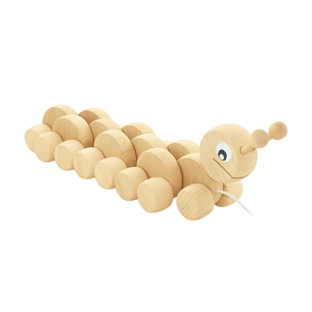 wooden pull along caterpillar