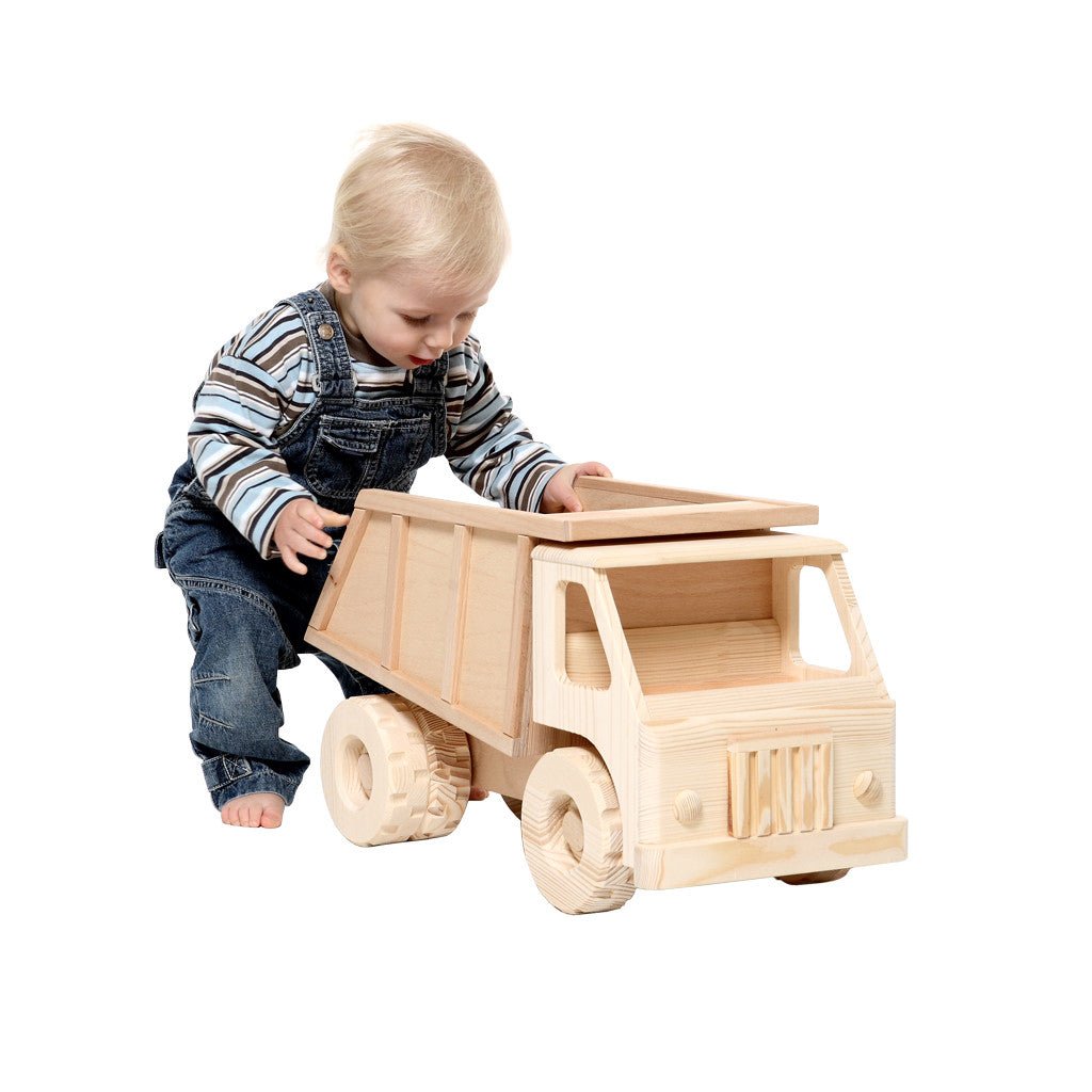 wooden dump truck toy