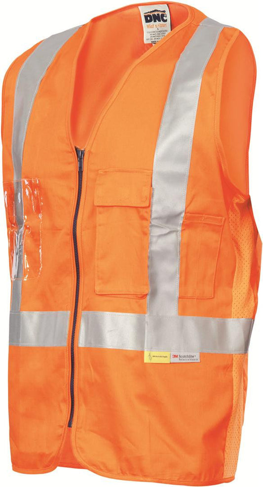 Bocini Hi-Vis Reversible Vest With Reflective Tape-(SJ0428)