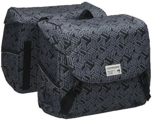 New Looxs Dubbele Fietstas Mondi Joy Double - Linia Black - 38Ltr