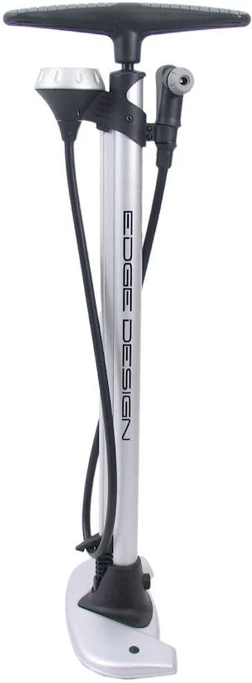 Hogedrukpomp Edge staal met Manometer en Duokop (Presta/Auto)