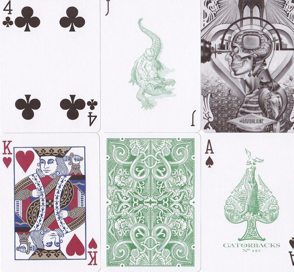 Gatorbacks Metallic Green playing cards by David Blaine -David