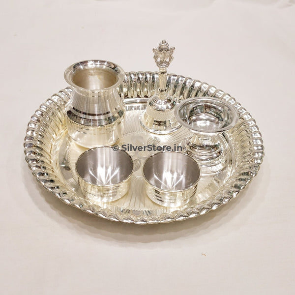 Pure Silver Pooja Thali,pure Silver Bell,Pure Silver Articles Indian ...