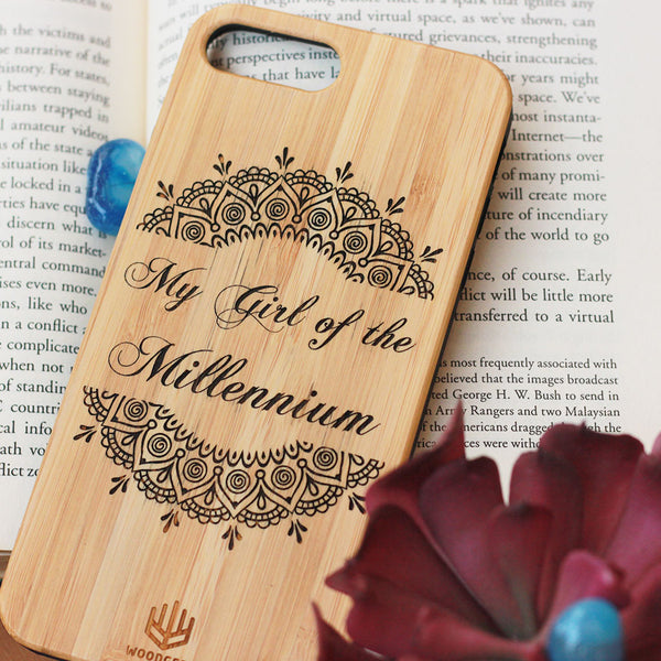 My Girl Of The Millennium Phone Back Cover - iPhone Wood Case - Best Phone Cases - Gifts For Women - Unique Wooden Gifts - Gifts For Her - Wood Engraved Products - Wooden Products Online - Wooden Back Covers - Woodgeek - Woodgeekstore
