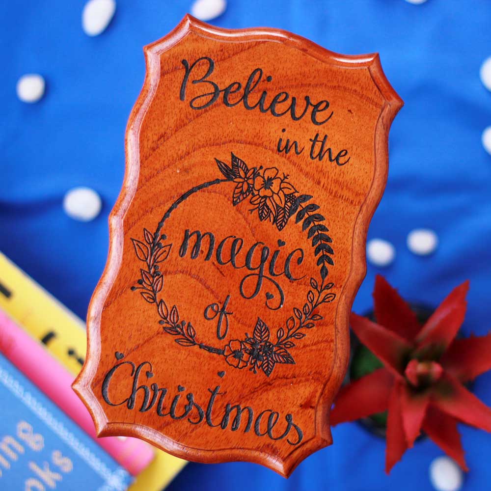 Believe In The Magic Of Christmas Best Wood Sign Online - Unique Wooden Plaques - Wooden Signs For Home - Wood Art - Unique Christmas Gifts - Woodgeek - Woodgeekstore