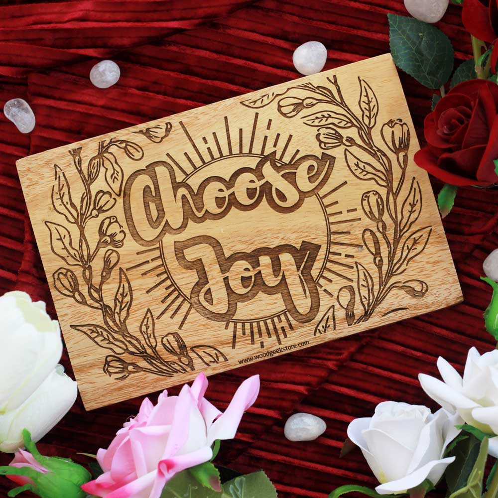 Choose Joy Unique Wood Sign - Wood Art - Engraved Wood Signs Online - Wooden Plaques - Wood Sign Making - Online Wood Store - Best Christmas Gifts - Woodgeek - Woodgeekstore