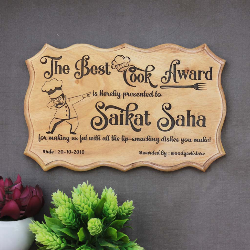 Gifts for Brothers - Gifts for Sisters - Rakhi Gifts - Personalised Gifts - Funny Certificates - The Best Chef Award - Woodgeek Store