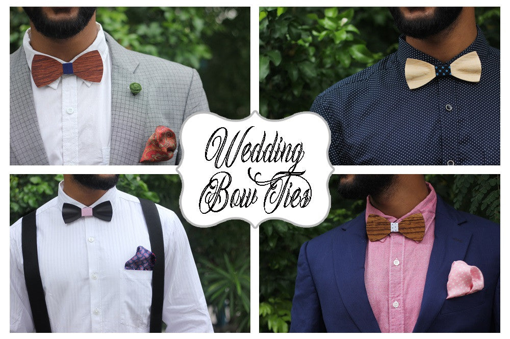 Wedding Bow Ties - Bow Ties for Groom & Groomsmen - Wooden Bow Ties - Woodgeek Store