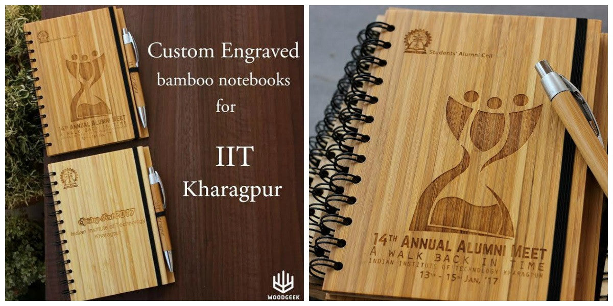 Bulk Order - Custom bamboo journals for IIT Kharagpur - Woodgeek Store