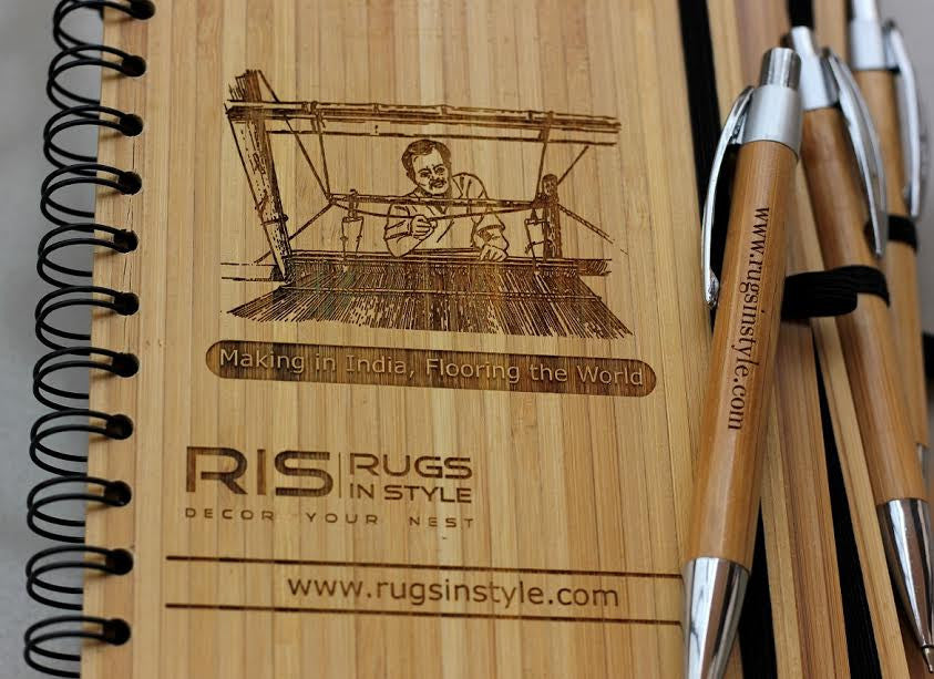 Corporate Bulk Orders - Custom wood journal for Rugs in Style - Woodgeek Store