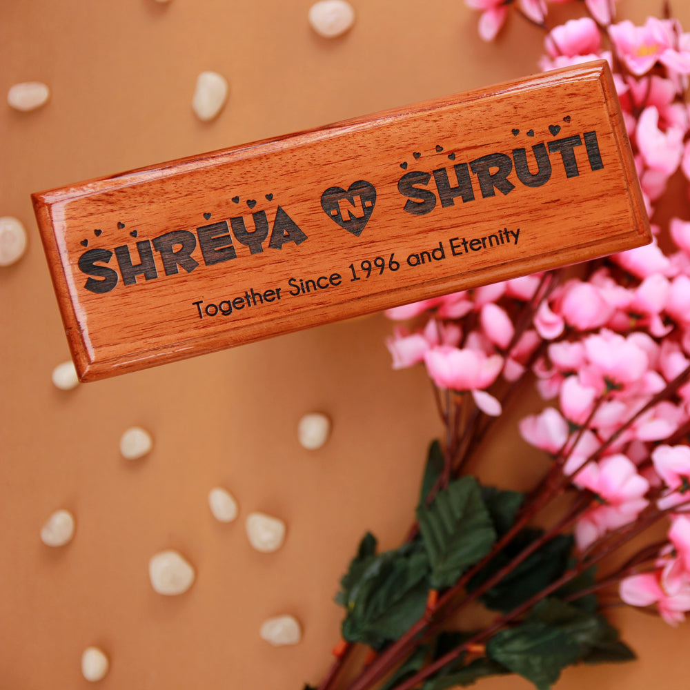 Personalized Wooden Nameplates For Couples - Wooden Nameplates For Home - Laser Engraved Gifts - Unique Custom Products - Lover's Day Gift - Cool Valentine's Day Gift - Wood Group - Woodgeek - Woodgeekstore