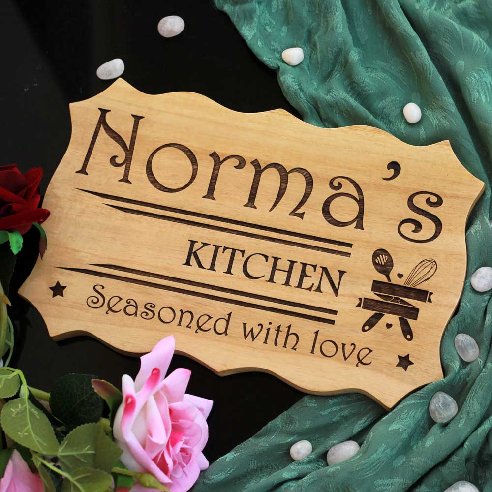 Personalised Wooden Kitchen Signs - Kitchen Name Plaques - Personalized Kitchen Decor - Kitchen Wall Decor - Home decor ideas- Wooden Home Decor - Woodgeek Store